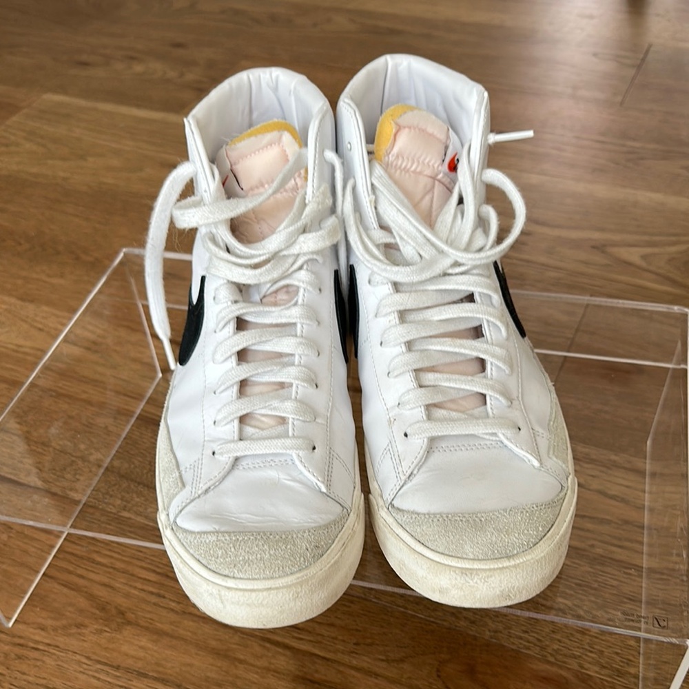 Nike White and Black High-Top Athletic Shoes